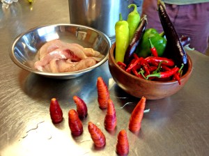 Fresh fish and vegetables