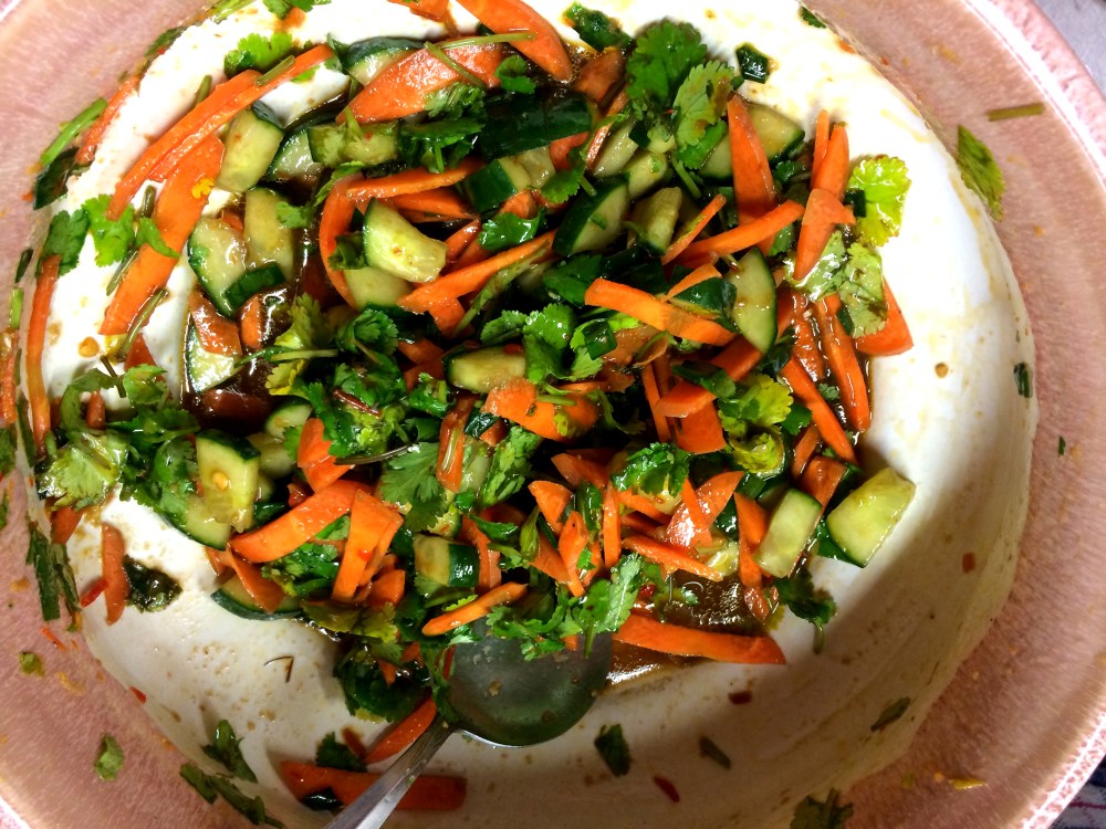 Warm Carrot and Cucumber Salad